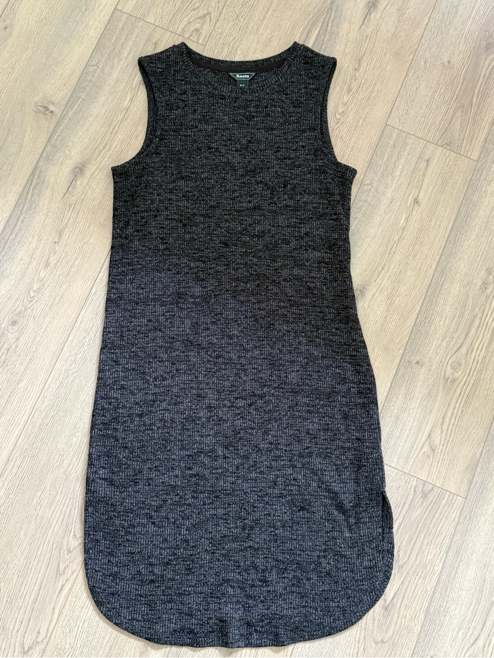 Roots Black Heather Knit Sleeveless Midi Dress